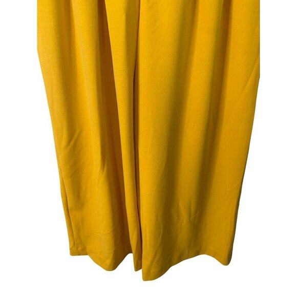 Mod X Women's Sunflower Yellow Crepe Texture Sleeveless Wide Leg Jumpsuit Size X - Picture 11 of 11